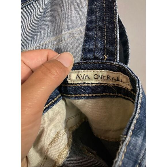 Hot Kiss Ava Sunflower Medium Wash Denim Overall Bibs Size 11 - Picture 8 of 8